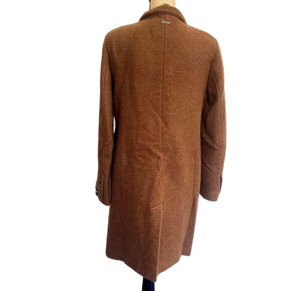 DKNY Women's Single Breasted Walker Coat Wool Blend‎ Teddy Brown Size Small - Picture 5 of 7